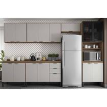 Cozinha Completa Firenze 6 Peças (3Aéreos+2Balcões+1Paneleiro) C6P128 Amendola/Nude Prime TX - Demóbile
