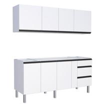 Cozinha Completa Gabinete e Armário Aéreo Gaia 200 Cozimax Branco