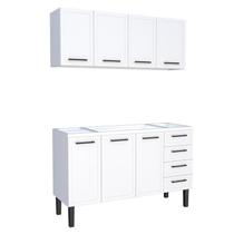 Cozinha Completa Gabinete Para Pia 150 e Armário Aéreo Juno/Apolo 4 Gavetas Cozimax Branco