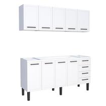 Cozinha Completa Gabinete Para Pia 180 e Armário Aéreo Juno/Apolo 4 Gavetas Cozimax Branco