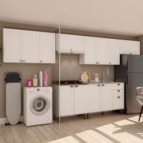 Cozinha Completa Iluminata 12 Portas 3 Gavetas 100% Mdf Branco/ébano - Genialflex