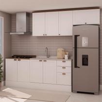 Cozinha Completa Iluminata 8 Portas 3 Gavetas 100% Mdf Branco/ébano - Genialflex