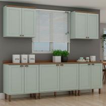 Cozinha Completa Iluminata 9 Portas 1 Gaveta Mint/ébano - Genialflex Cozinha Completa Iluminata 9 Portas 1 Gaveta Mint/ébano - Genialflex