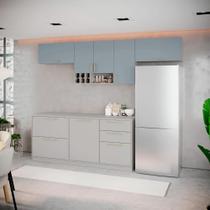 Cozinha Completa Itatiaia Essence 280cm com Nicho em Madeira Fendi/Gris
