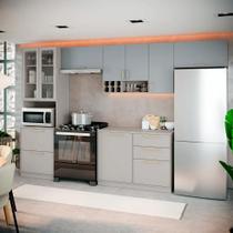 Cozinha Completa Itatiaia Essence 350cm com Vidro em Madeira Fendi/Gris Cozinha Completa Itatiaia Essence 350cm com Vidro em Madeira Fendi/Gris