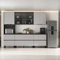 Cozinha Completa Itatiaia Lumina 270cm em Madeira MDF Grafite/Fendi Cozinha Completa Itatiaia Lumina 270cm em Madeira MDF Grafite/Fendi