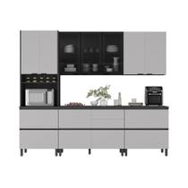 Cozinha Completa Itatiaia Lumina Aéreo 2 Portas 270cm Em Madeira Mdf Grafite-fendi Cozinha Completa Itatiaia Lumina Aéreo 2 Portas 270cm Em Madeira Mdf Grafite-fendi