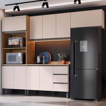 Cozinha Completa Jequitibá 9 Portas 3 Gavetas Montana/Fumê - Quiditá Móveis Cozinha Completa Jequitibá 9 Portas 3 Gavetas Montana/Fumê - Quiditá Móveis