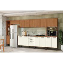 Cozinha Completa Linna 8 Peças (3Aéreos+2Balcões+2Paneleiros+1Complemento) C8P87 Canela/Off White - Kappesberg Cozinha Completa Linna 8 Peças (3Aéreos+2Balcões+2Paneleiros+1Complemento) C8P87 Canela/Off White - Kappesberg