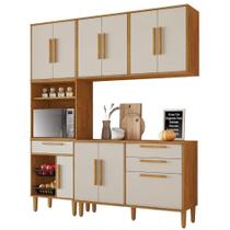 Cozinha Completa Lorena 10 Portas 3 Gavetas Nature Off Kaiki Móveis