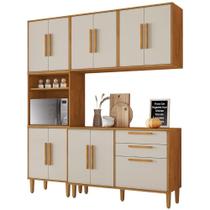 Cozinha Completa Lorena 11 Portas 2 Gavetas Nature Off Kaiki Móveis