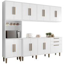 Cozinha Completa Lorena 15 Portas 2 Gavetas Branco Kaiki Móveis