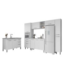 Cozinha Completa Luana Modulada 6 Peças com Pia s/Tampo - Branca - EdeCasaMoveis