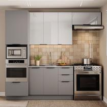 Cozinha Completa Lumina 7 Portas 4 Gavetas Cinza - Telasul Cozinha Completa Lumina 7 Portas 4 Gavetas Cinza - Telasul