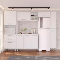 Cozinha Completa Luna 5 Peças Funcional e Moderna Carvalho Branco Clique Chique