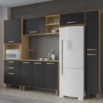 Cozinha Completa Luna 5 Peças I01 Carvalho Preto Clique Chique