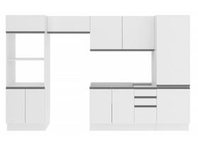 Cozinha Completa Madesa 100% MDF Acordes 2 gavetas 11 Portas Branco Brilho (Sem Tampo e Pia) Cozinha Completa Madesa 100% MDF Acordes 2 gavetas 11 Portas Branco Brilho (Sem Tampo e Pia)