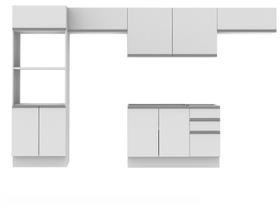 Cozinha Completa Madesa 100% MDF Acordes Com Armário e Balcão Portas Branco Brilho Cozinha Completa Madesa 100% MDF Acordes Com Armário e Balcão Portas Branco Brilho