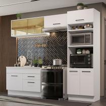 Cozinha Completa Madesa Agata 270005 com Armário e Balcão (Sem Tampo e Pia) - Branco Cozinha Completa Madesa Agata 270005 com Armário e Balcão (Sem Tampo e Pia) - Branco