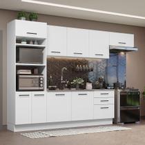 Cozinha Completa Madesa Agata 330001 com Armário e Balcão (Sem Tampo e Pia) - Branco Cozinha Completa Madesa Agata 330001 com Armário e Balcão (Sem Tampo e Pia) - Branco