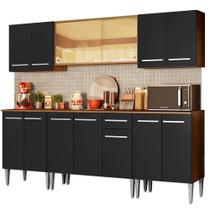 Cozinha Completa Madesa Balcão e Armário Aéreo Rustic/preto Cozinha Completa Madesa Balcão e Armário Aéreo Rustic/preto