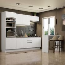 Cozinha Completa Madesa Glamy 315002 com Armário, Balcão e Bancada (Sem Tampo e Pia) - Branco Cozinha Completa Madesa Glamy 315002 com Armário, Balcão e Bancada (Sem Tampo e Pia) - Branco