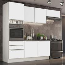 Cozinha Completa Madesa Lux com Armário e Balcão 6 Portas 3 Gavetas - Branco/Branco Veludo