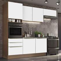 Cozinha Completa Madesa Lux com Armário e Balcão 6 Portas 3 Gavetas - Rustic/Branco Veludo