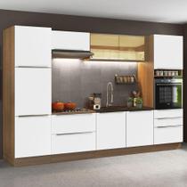Cozinha Completa Madesa Lux com Armário e Balcão - Rustic/Branco Veludo Cozinha Completa Madesa Lux com Armário e Balcão - Rustic/Branco Veludo