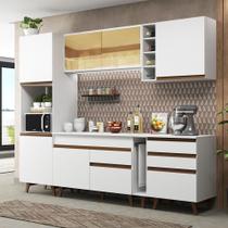 Cozinha Completa Madesa Reims com Armário e Balcão - Branco Cozinha Completa Madesa Reims com Armário e Balcão - Branco