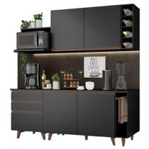 Cozinha Completa Madesa Reims com Armário e Balcão - Preto