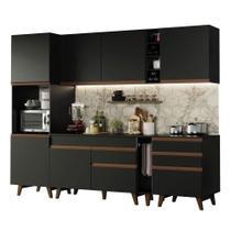 Cozinha Completa Madesa Reims Com Armário E Balcão Preto Cozinha Completa Madesa Reims Com Armário E Balcão Preto