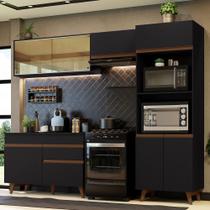 Cozinha Completa Madesa Reims XC260001 com Armário, Balcão e Tampo - Preto Cozinha Completa Madesa Reims XC260001 com Armário, Balcão e Tampo - Preto