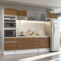 Cozinha Completa Madesa Topazio 300001 com Armário, Balcão e Tampo - Branco/Rustic Cozinha Completa Madesa Topazio 300001 com Armário, Balcão e Tampo - Branco/Rustic