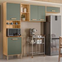Cozinha Completa Maria Flor 5 Portas Freijó/Verde - Nicioli