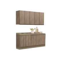 Cozinha Completa Maxxi 6 Peças (2 Armários + 2 Balcões + 2 Complementos) C6P24 Nogal - Kappesberg Cozinha Completa Maxxi 6 Peças (2 Armários + 2 Balcões + 2 Complementos) C6P24 Nogal - Kappesberg