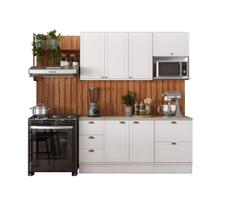 Cozinha Completa Milla Max Armário e Balcão Branco Carraro