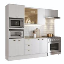 Cozinha Completa Milla Pop 100% MDF Armário e Balcão Branco Carraro Cozinha Completa Milla Pop 100% MDF Armário e Balcão Branco Carraro