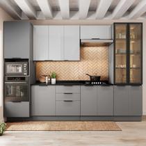 Cozinha Completa Moderna com Tampo 330cm 8 peças Lumina Telasul Cozinha Completa Moderna com Tampo 330cm 8 peças Lumina Telasul