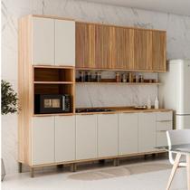 Cozinha Completa Modulada 100% MDF 5 Peças com 13 Portas e Prateleiras 270cm Noruega Espresso Móveis