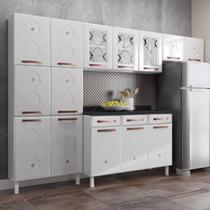 Cozinha Completa Modulada 14 Portas 2 Gavetas 3 Vidros Mirage New Branco