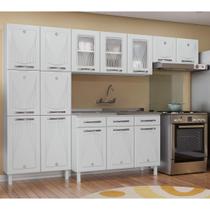 Cozinha Completa Modulada 14 Portas 2 Gavetas 3 Vidros Star New Branco Cozinha Completa Modulada 14 Portas 2 Gavetas 3 Vidros Star New Branco