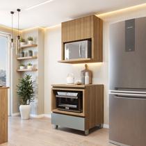 Cozinha Completa Modulada 2 Peças 1 Porta 1 Gaveta Norten Marrom/Verde/Nature Cozinha Completa Modulada 2 Peças 1 Porta 1 Gaveta Norten Marrom/Verde/Nature