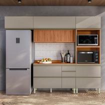 Cozinha Completa Modulada 270cm x 218,5cm Aéreo Rpd Tq 4 Peças Proença Bege/Nogueira/Nude Prime Cozinha Completa Modulada 270cm x 218,5cm Aéreo Rpd Tq 4 Peças Proença Bege/Nogueira/Nude Prime