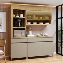 Cozinha Completa Modulada 3 Peças 4 Portas 3 Gavetas Torre Angular 100% Mdf Realeza Premium