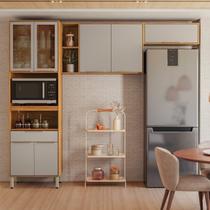 Cozinha Completa Modulada 3 Peças 7 Portas Plena Amarelo/Cinamon/Nude Prime Cozinha Completa Modulada 3 Peças 7 Portas Plena Amarelo/Cinamon/Nude Prime