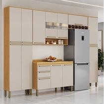 Cozinha Completa Modulada 300cm 5 Peças com Tampo 100% Mdf Itália Espresso Móveis