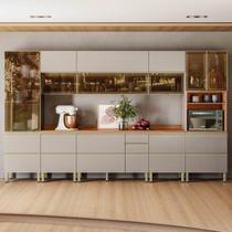 Cozinha Completa Modulada 370cm x 218,5cm Aéreo Rft Pnl e Crt 8 Peças Proença
