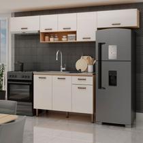 Cozinha Completa Modulada 4 Peças 100% MDF Bege/Freijo