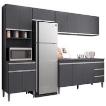 Cozinha Completa Modulada 4 Peças Andréia 280 cm Cinza AJL Móveis Cozinha Completa Modulada 4 Peças Andréia 280 cm Cinza AJL Móveis
